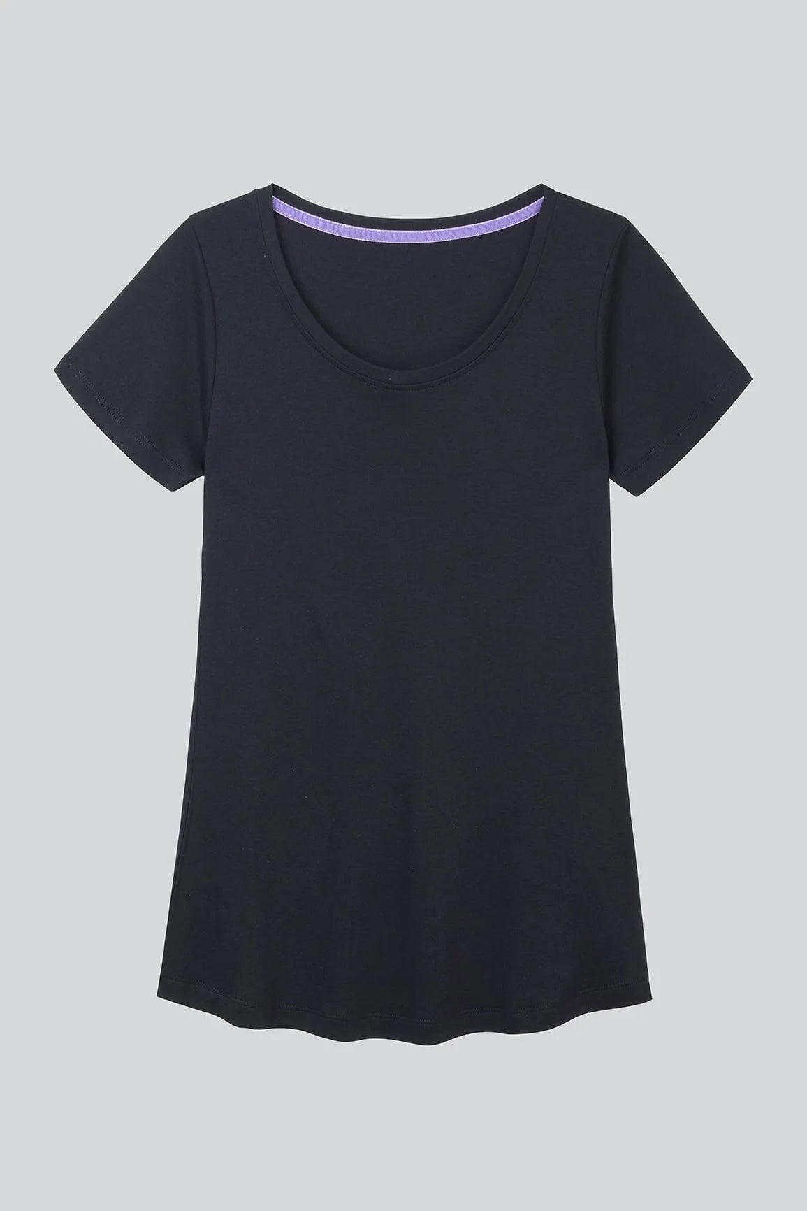 Women’s black cotton modal scoop neck T-shirt by Lavender Hill Clothing