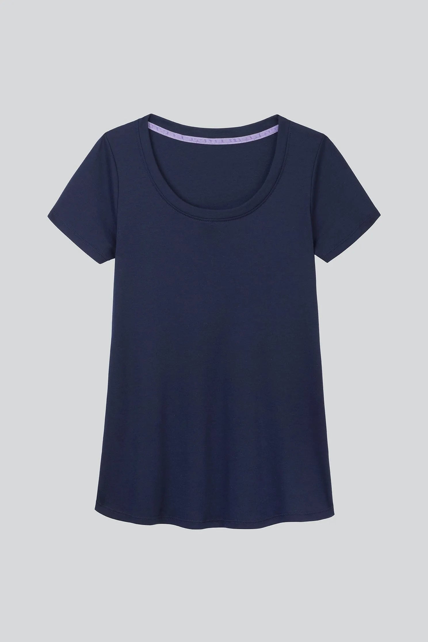 Women’s navy cotton modal scoop neck T-shirt by Lavender Hill Clothing