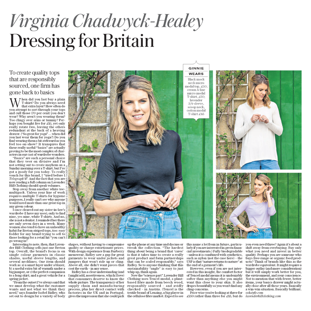 British sustainable brand in the Telegraph