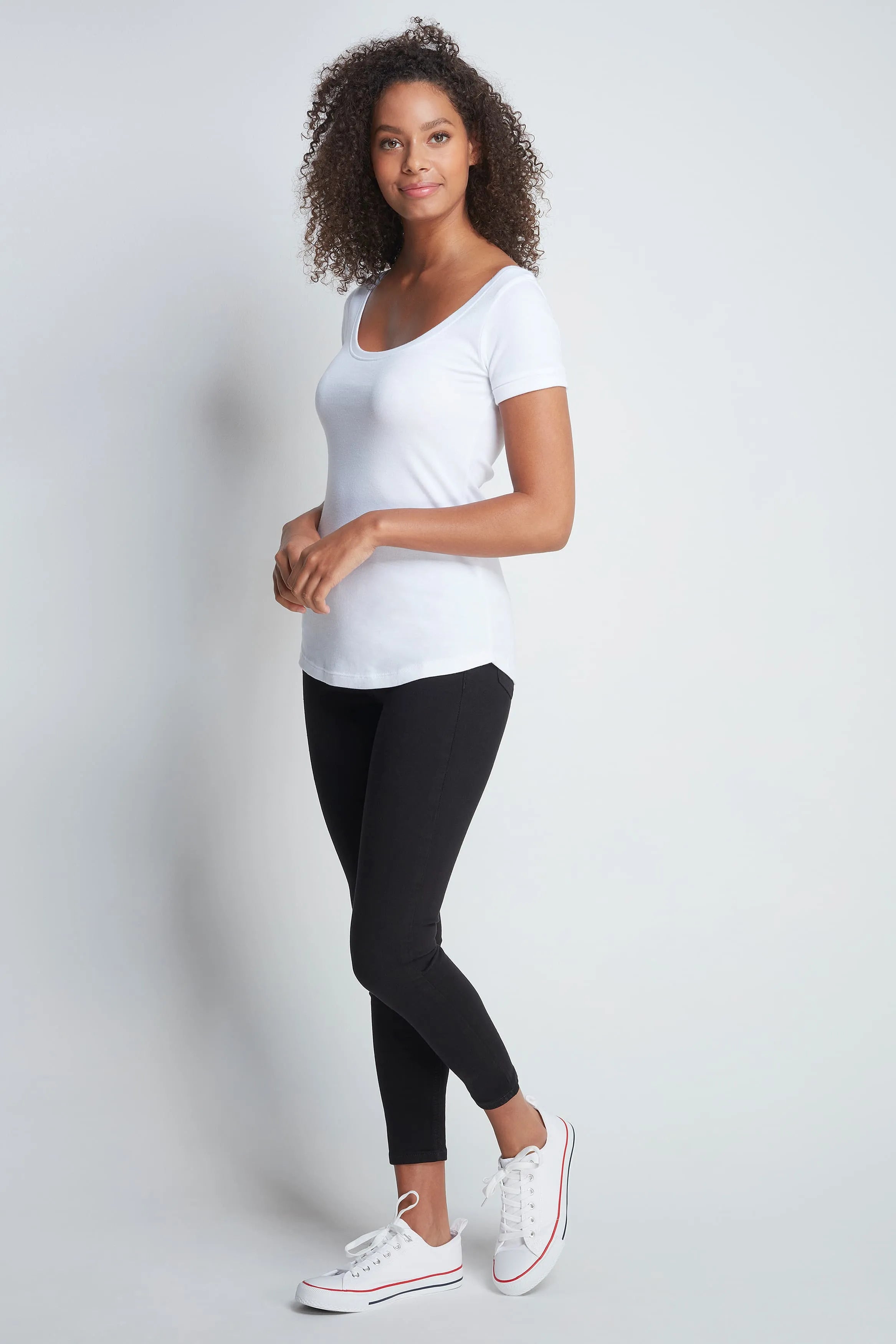 Lavender Hill Clothing women’s white scoop neck cotton modal T-shirt