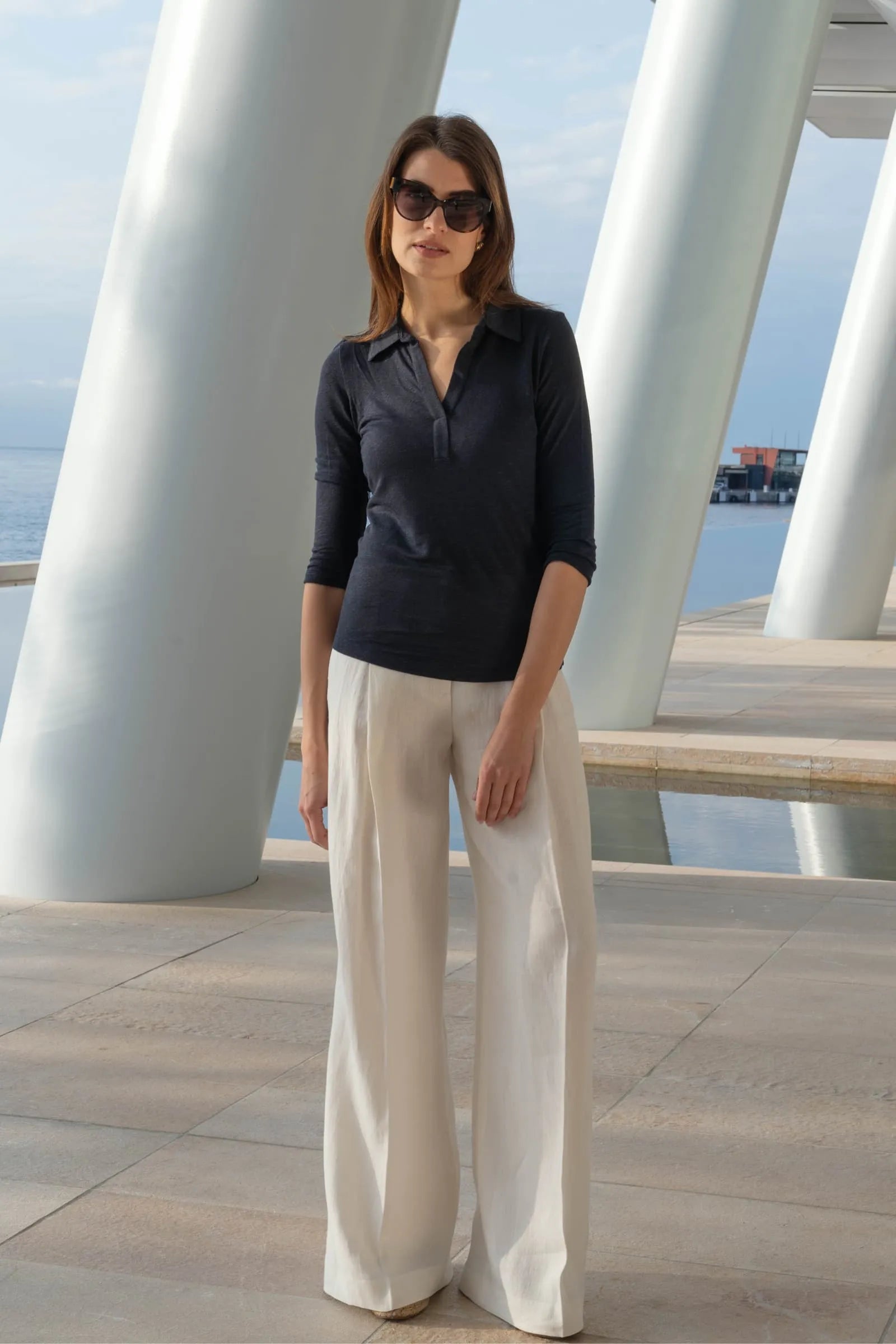 Navy Linen Shirt