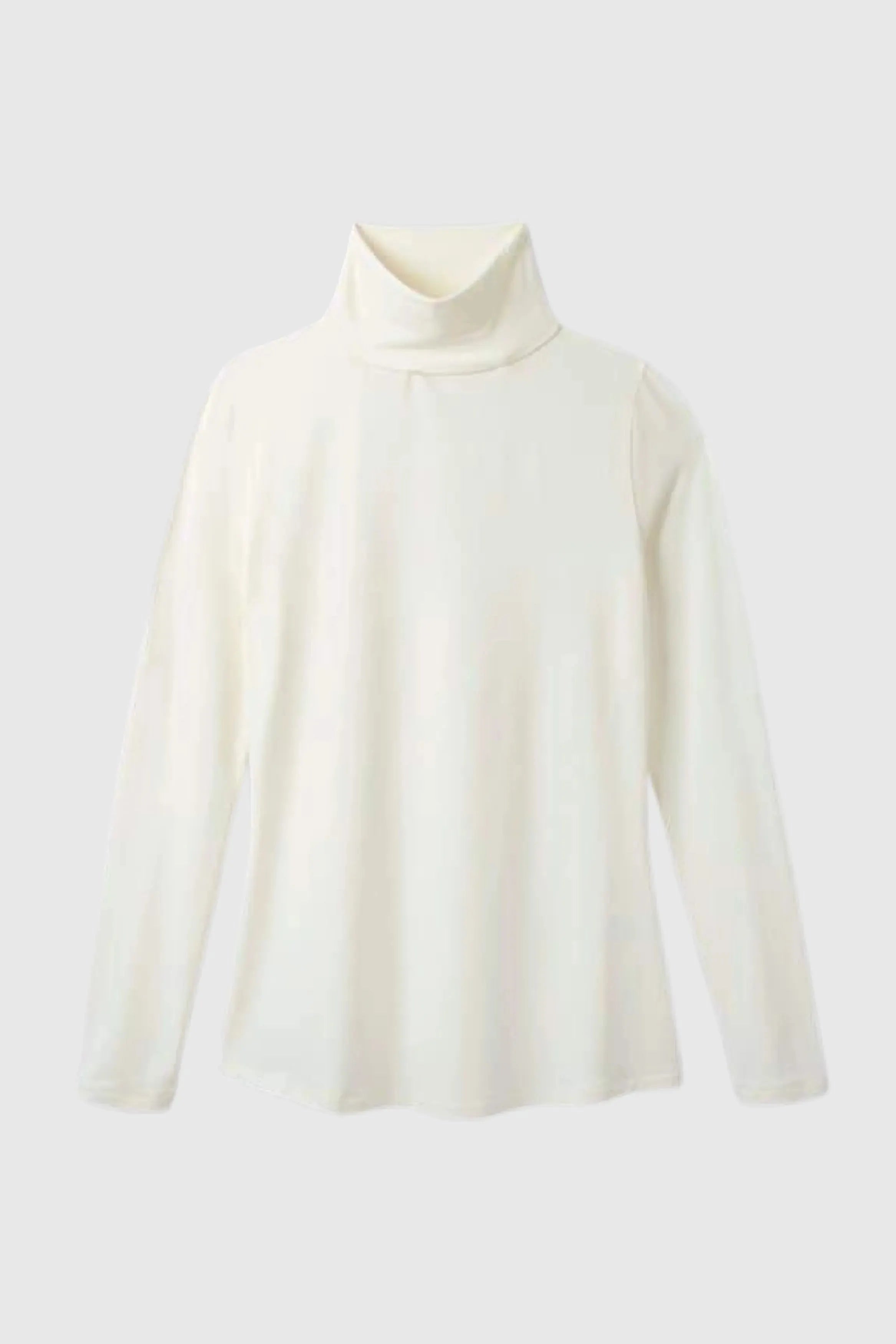 Women’s cream micro modal roll neck top by Lavender Hill Clothing