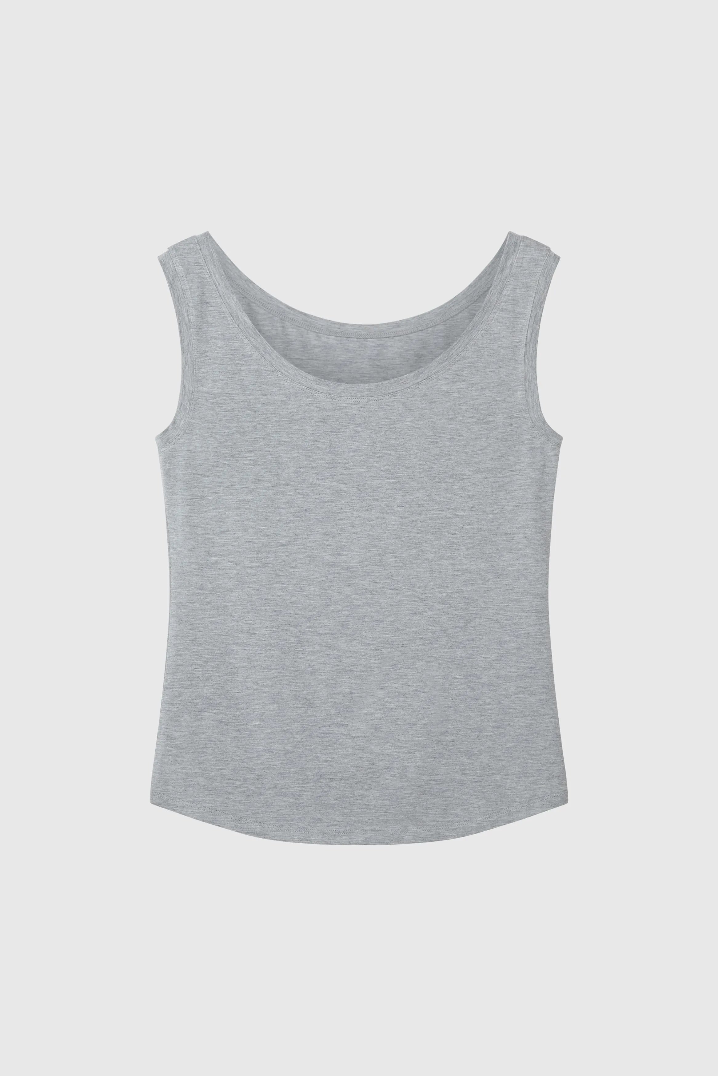 Women’s grey marl cotton modal sleeveless vest top by Lavender Hill Clothing