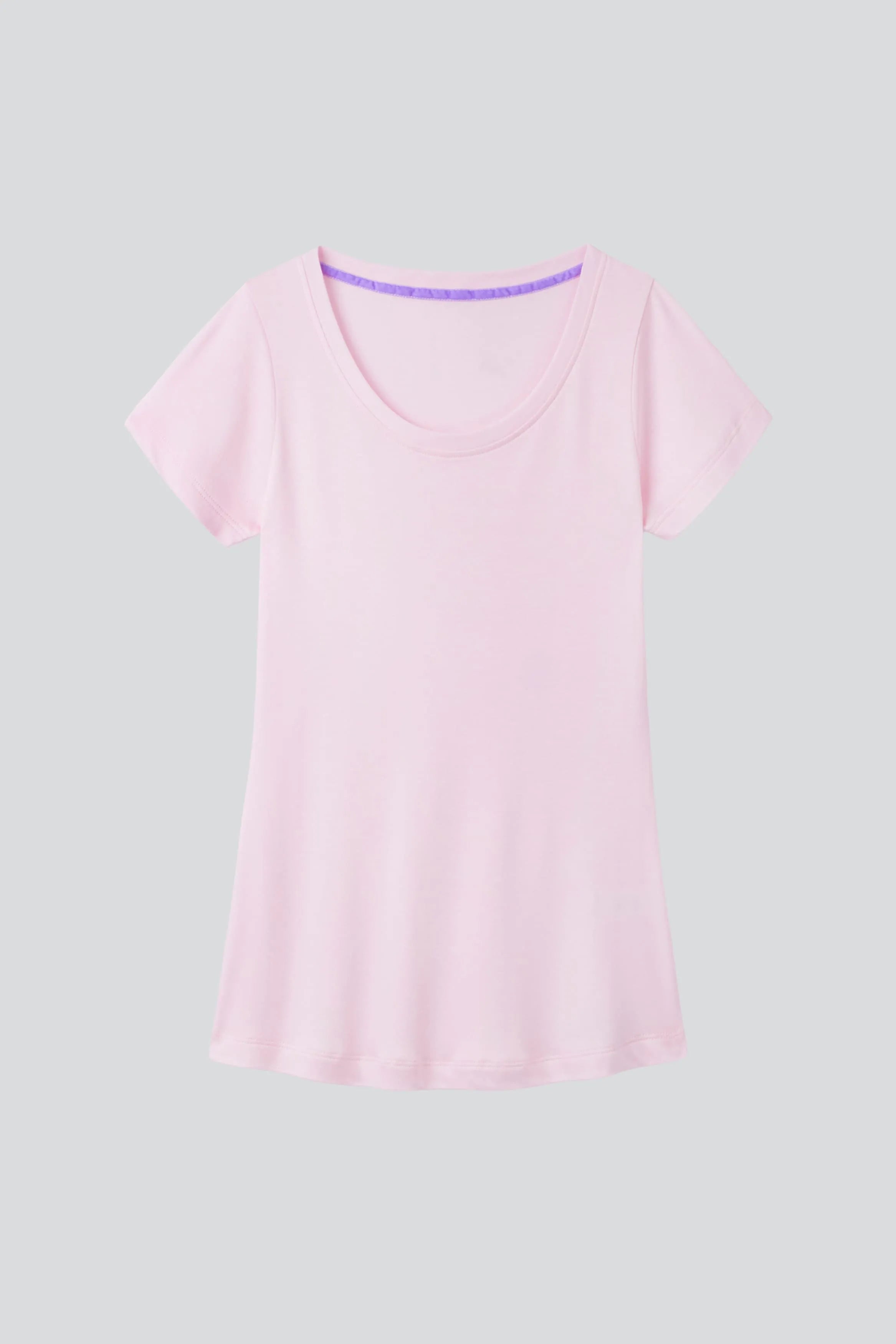 Women’s light pink cotton modal scoop neck T-shirt by Lavender Hill Clothing