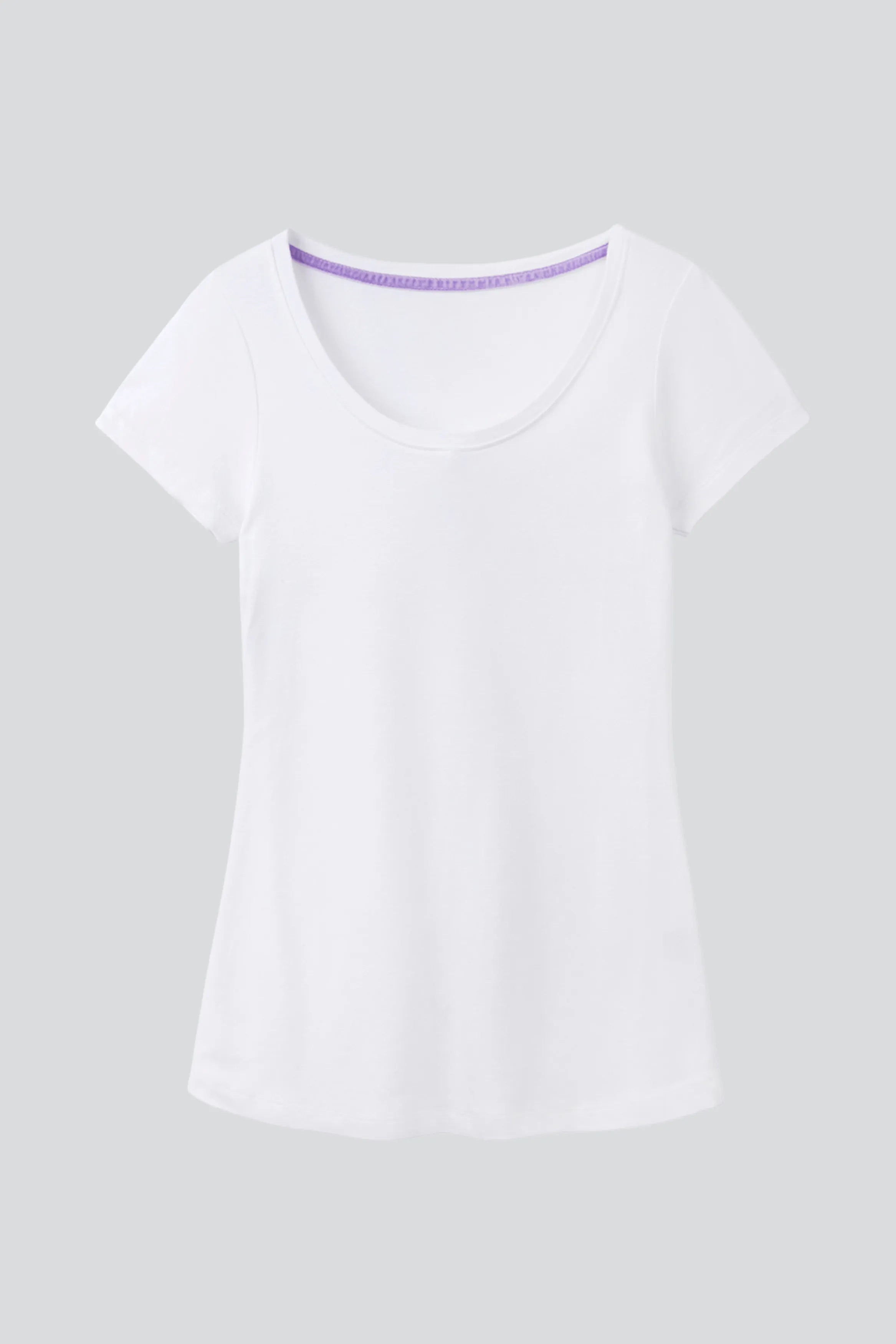 Women’s white cotton modal scoop neck T-shirt by Lavender Hill Clothing