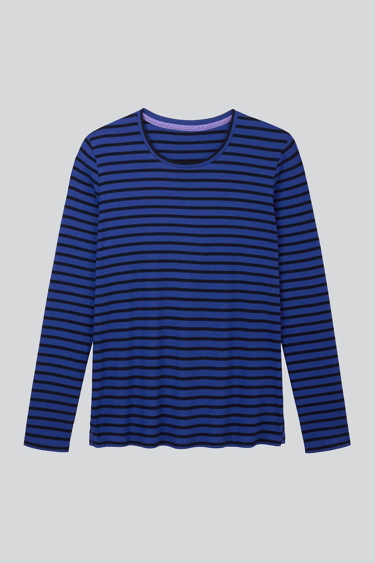 Women’s blue and black Breton striped long sleeve T-shirt by Lavender Hill Clothing